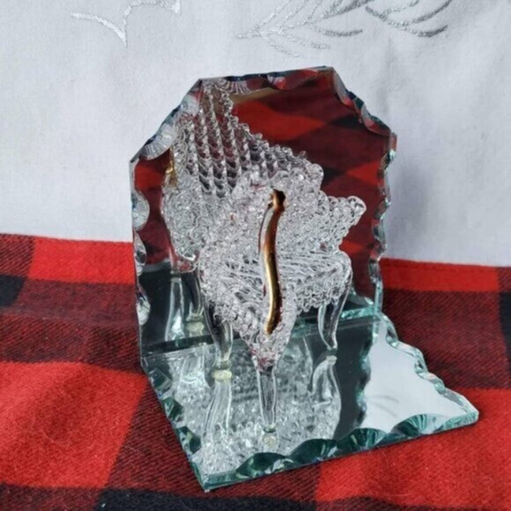 Vintage Spun Glass Mini Grand Piano Art Piece